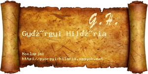 Györgyi Hilária névjegykártya