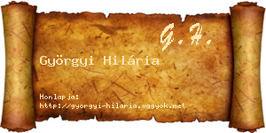 Györgyi Hilária névjegykártya